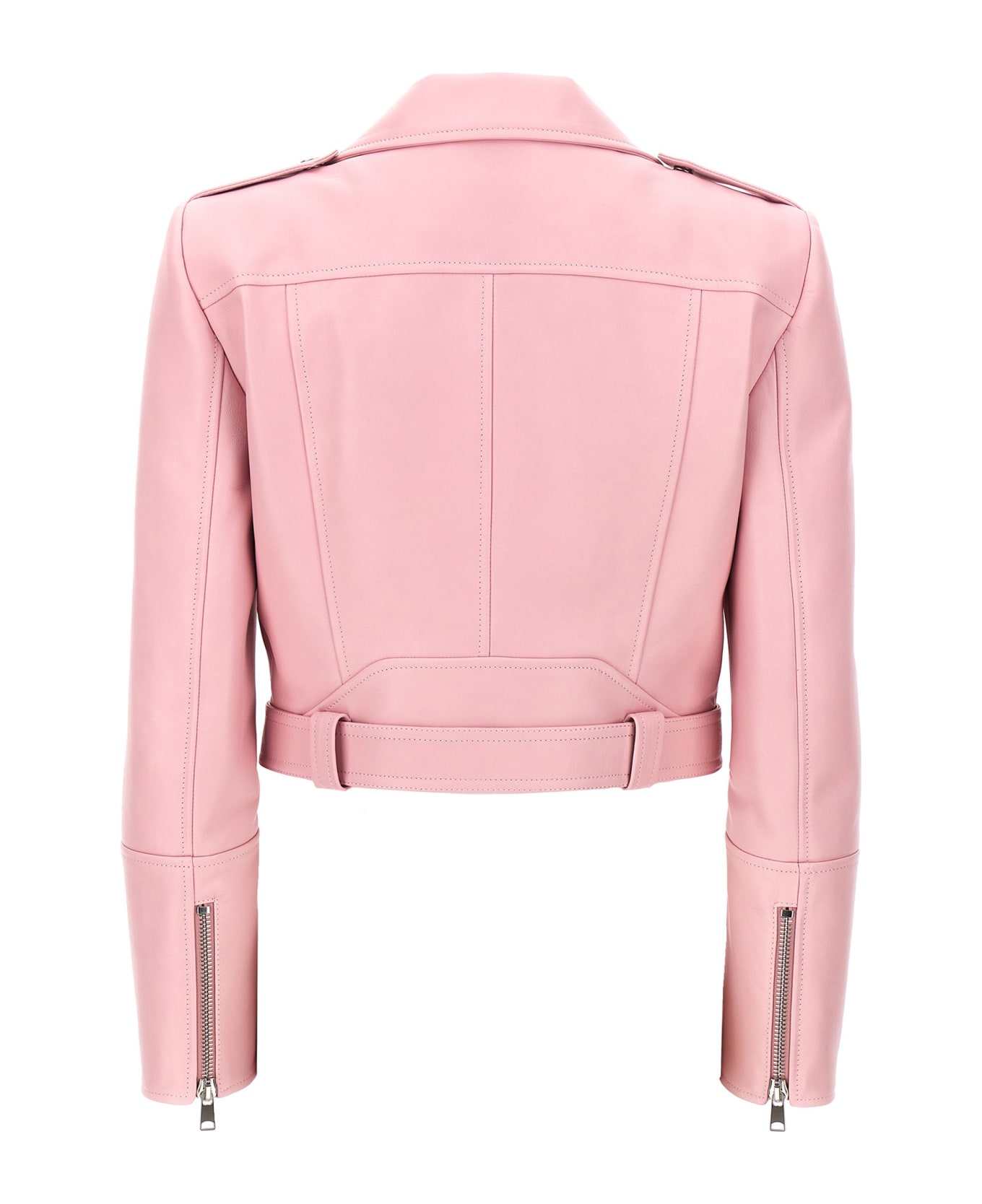 Alexander McQueen Crop Biker Jacket - Pink