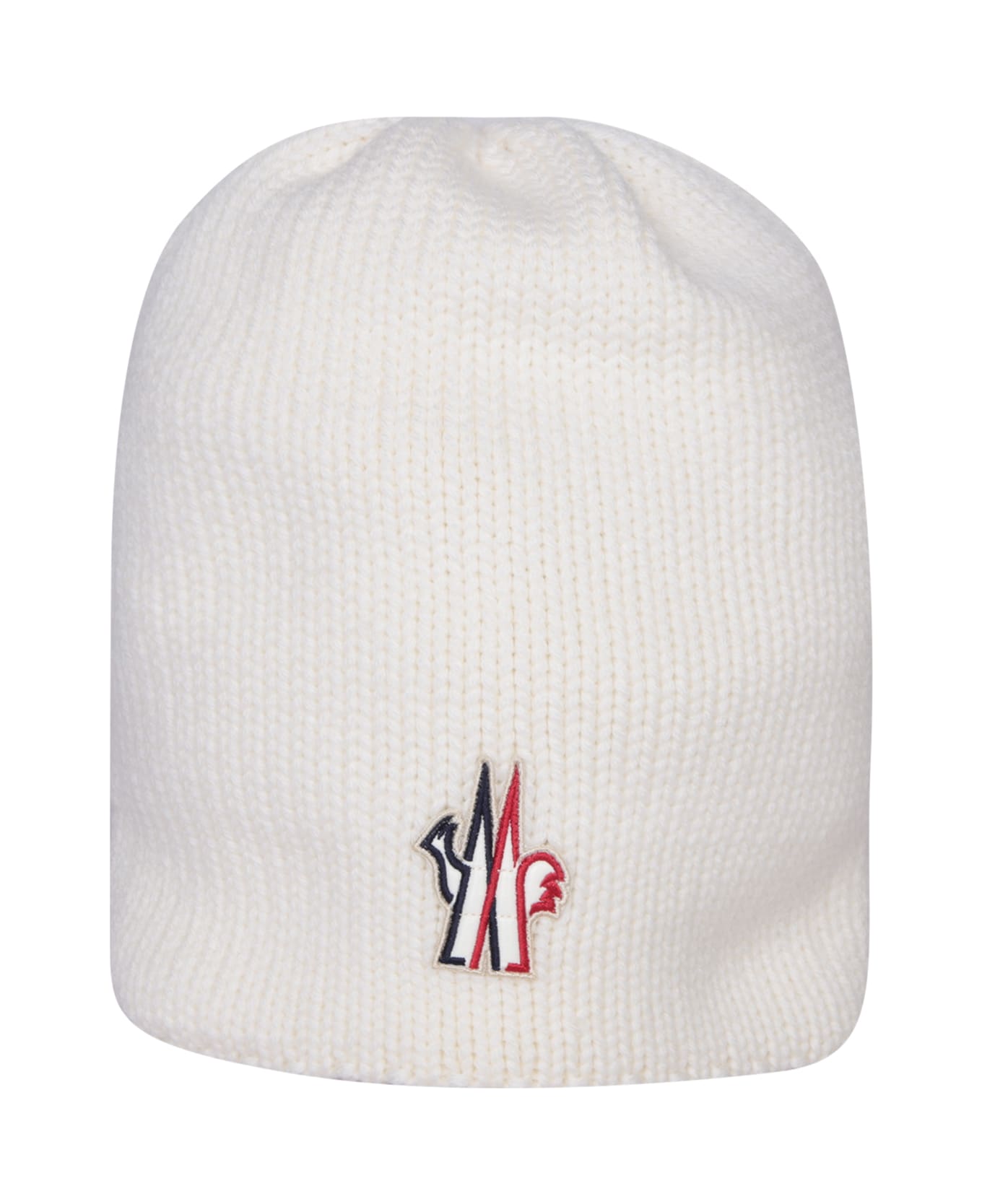 Moncler Grenoble Logo Patch Beanie - White 帽子