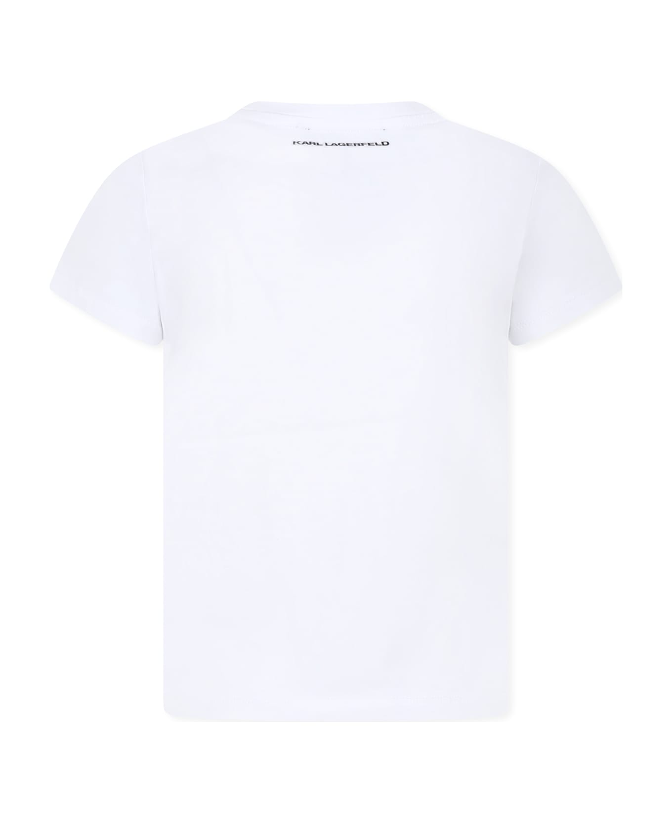 Karl Lagerfeld Kids White T-shirt For Girl With Choupette - White
