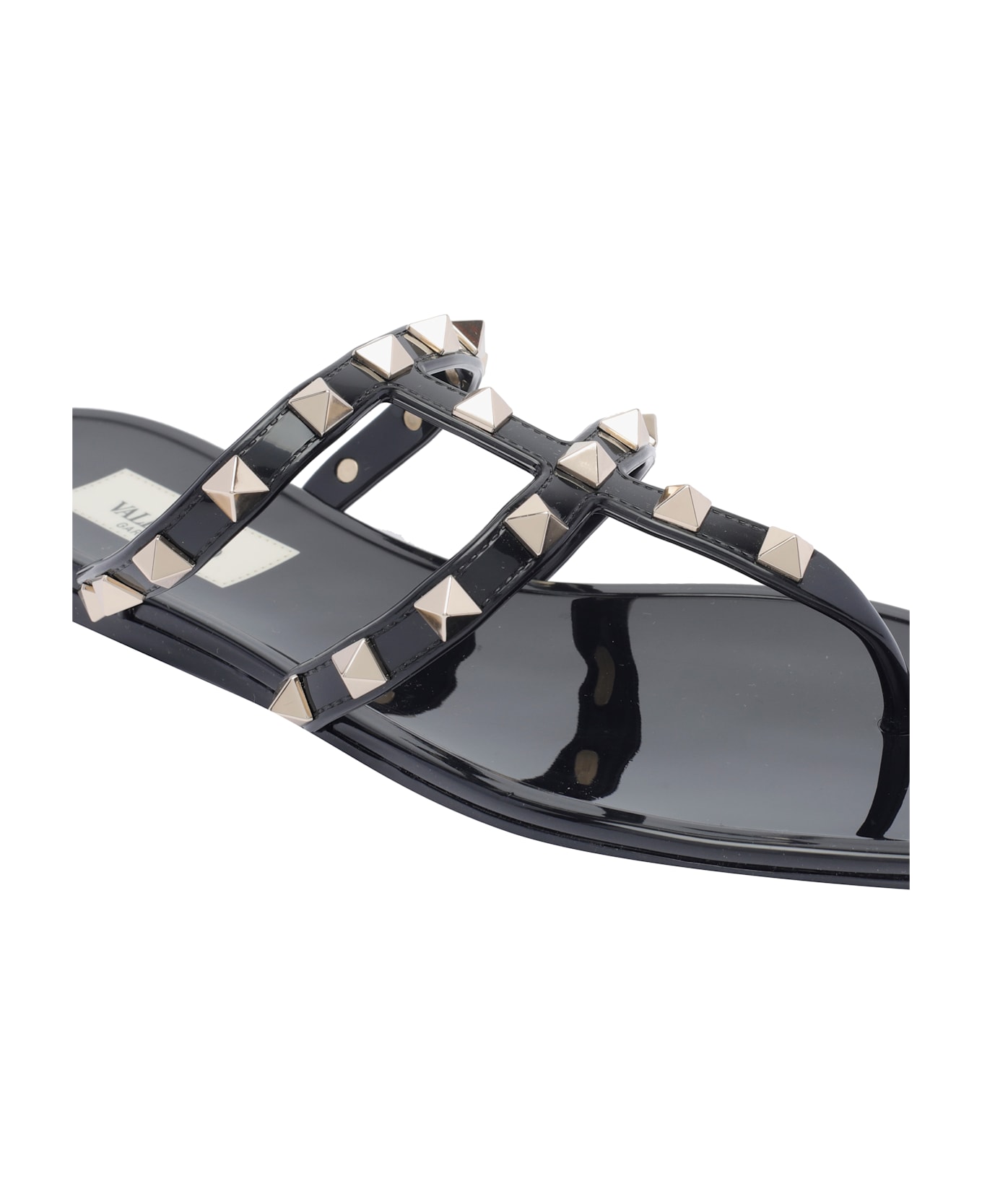 Valentino Garavani Rubber Rockstud Sandals - Black