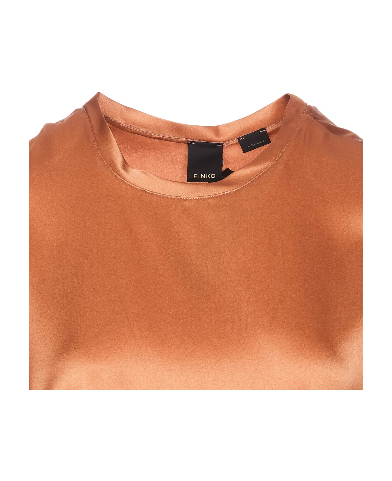 Pinko T-shirt In Raso Elasticizzato - Brown Tシャツ