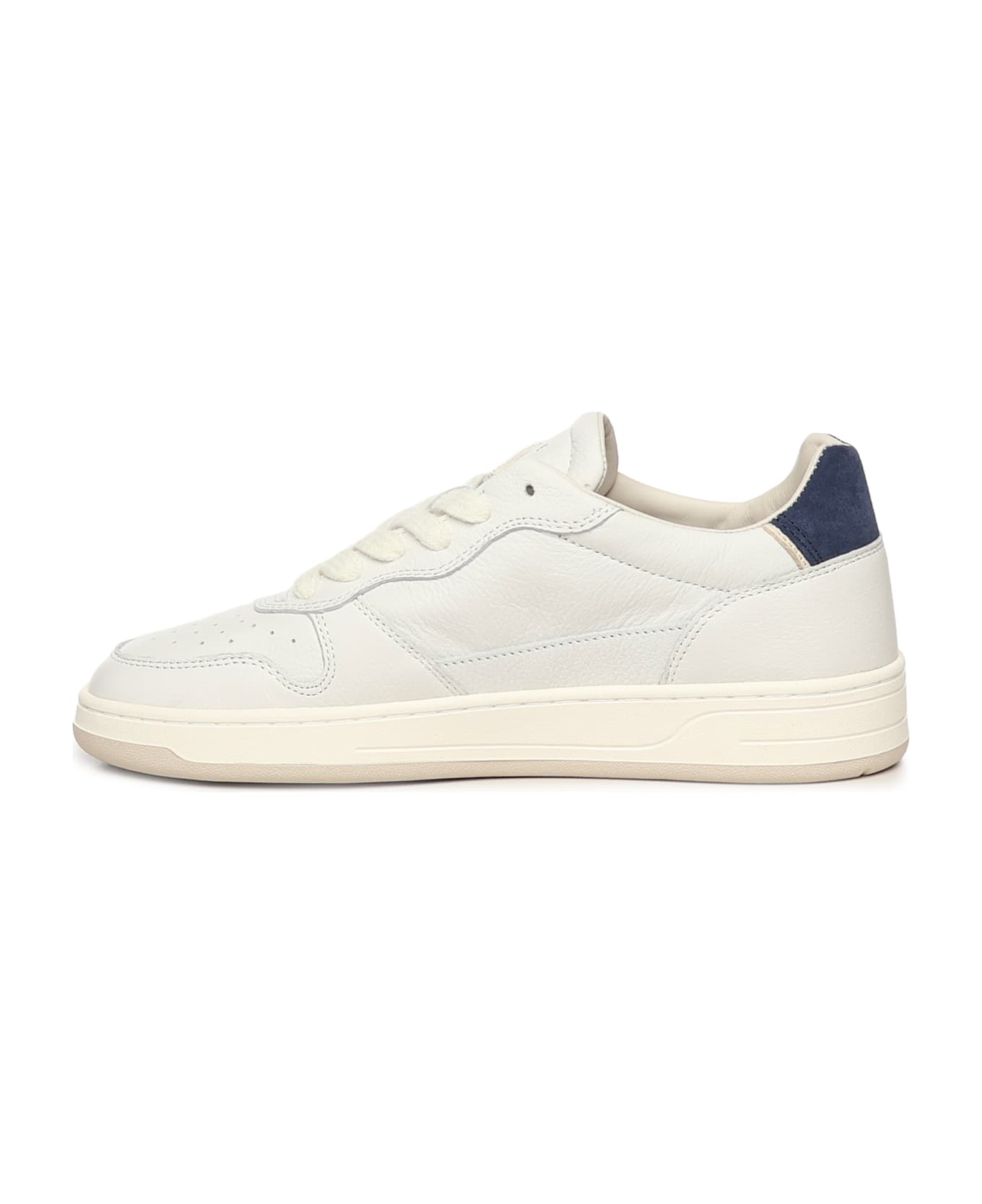 D.A.T.E. Sneakers Court 2.0 Basic In Pelle - WHITE-BLU