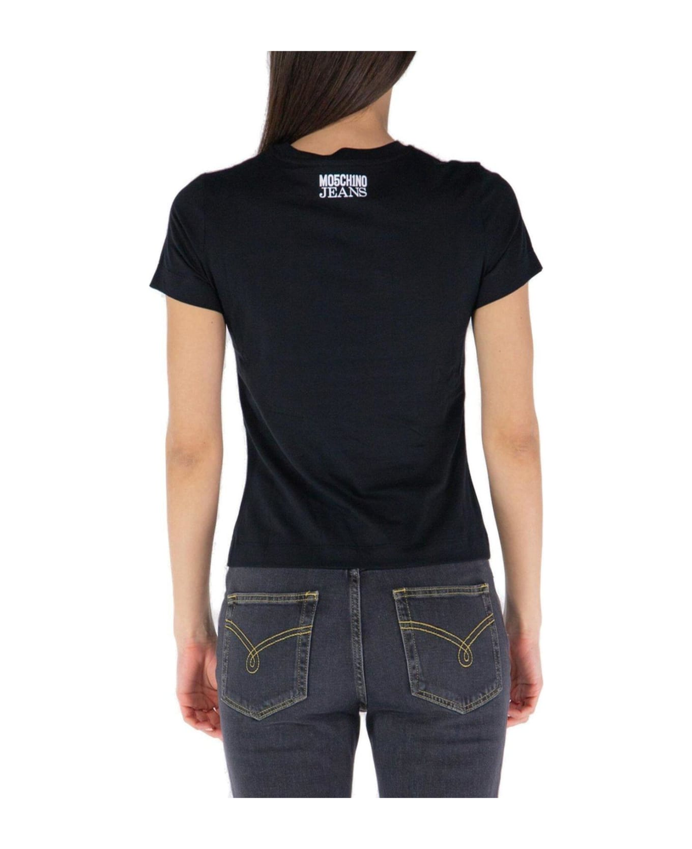 M05CH1N0 Jeans Jeans Peace Sign-motif Crewneck T-shirt - Black