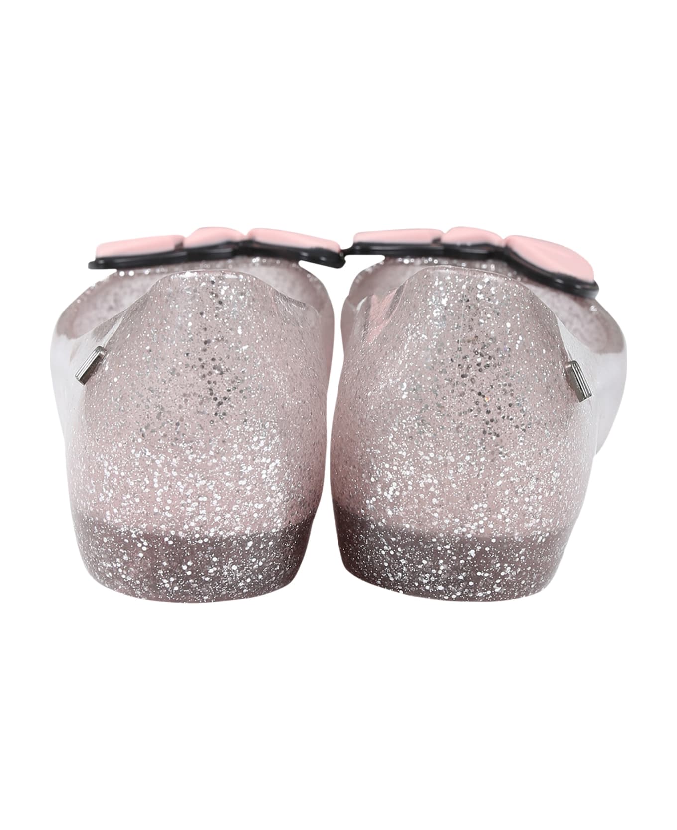 Melissa Clear Ballet Flats For Girl With Bow - Transparent シューズ