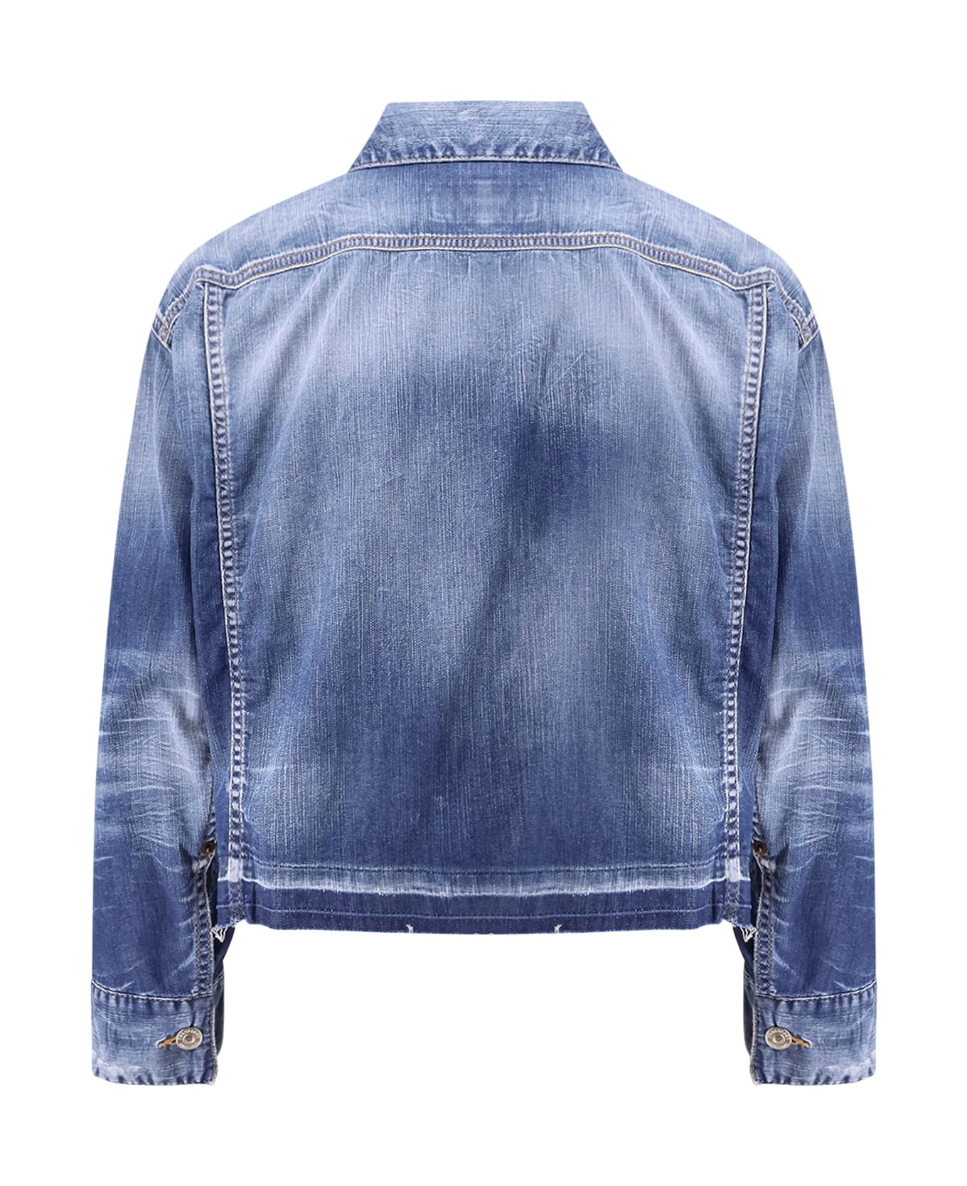 Dsquared2 Summer Lovers Denim Jacket With Rafia Profiles - Blue