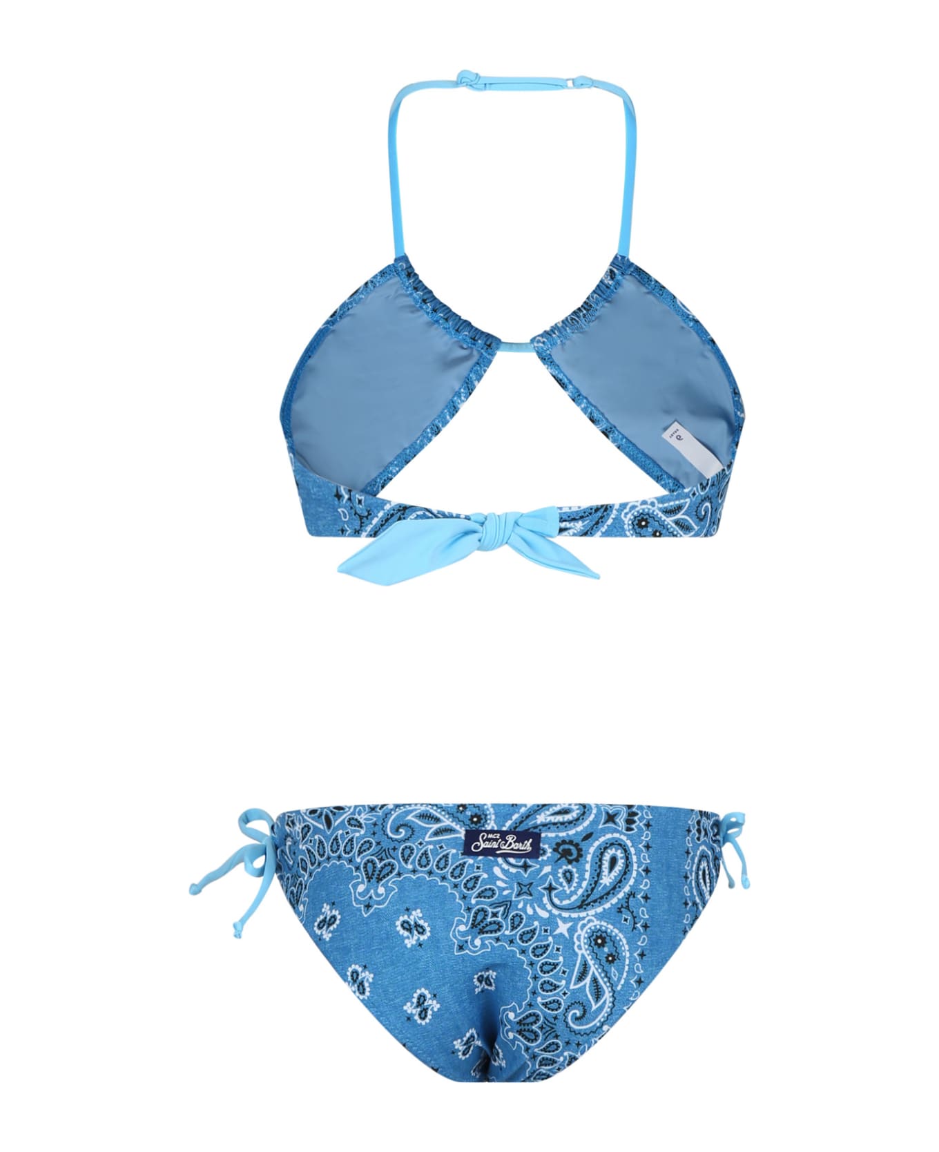MC2 Saint Barth Blue Plum For Girl With Paisley Pattern - Denim