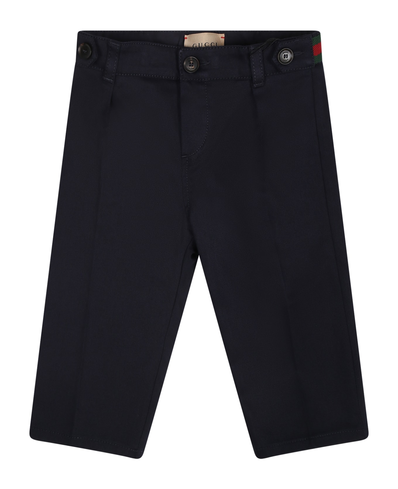 Gucci Blue Lounge Trousers For Baby Boy With Web Detail - Blue