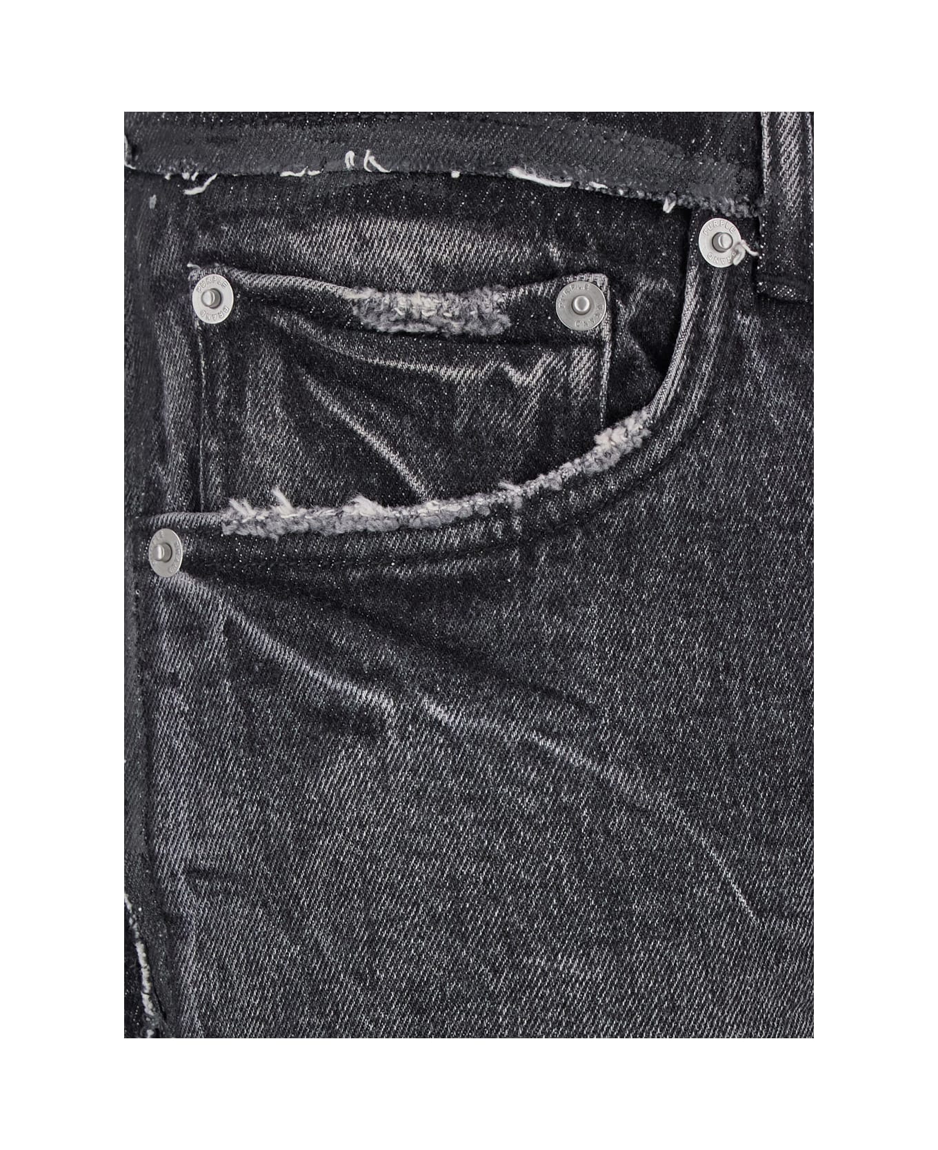 Purple Brand Black Skinny Faded Jeans In Denim Man - Black