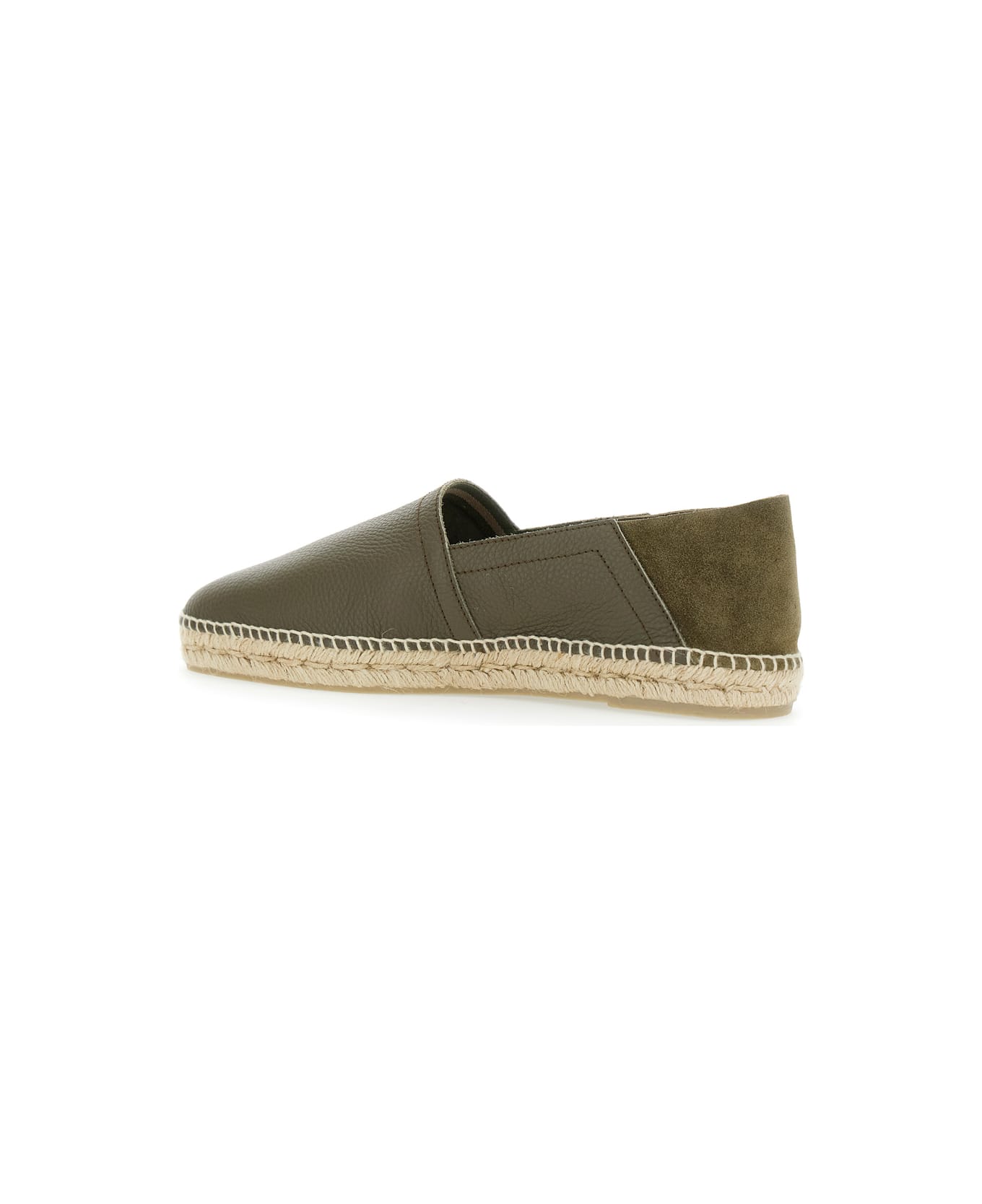 Castañer 
polo
 Green Espadrillas With Braided Raphia Sole In Leather Man - Green