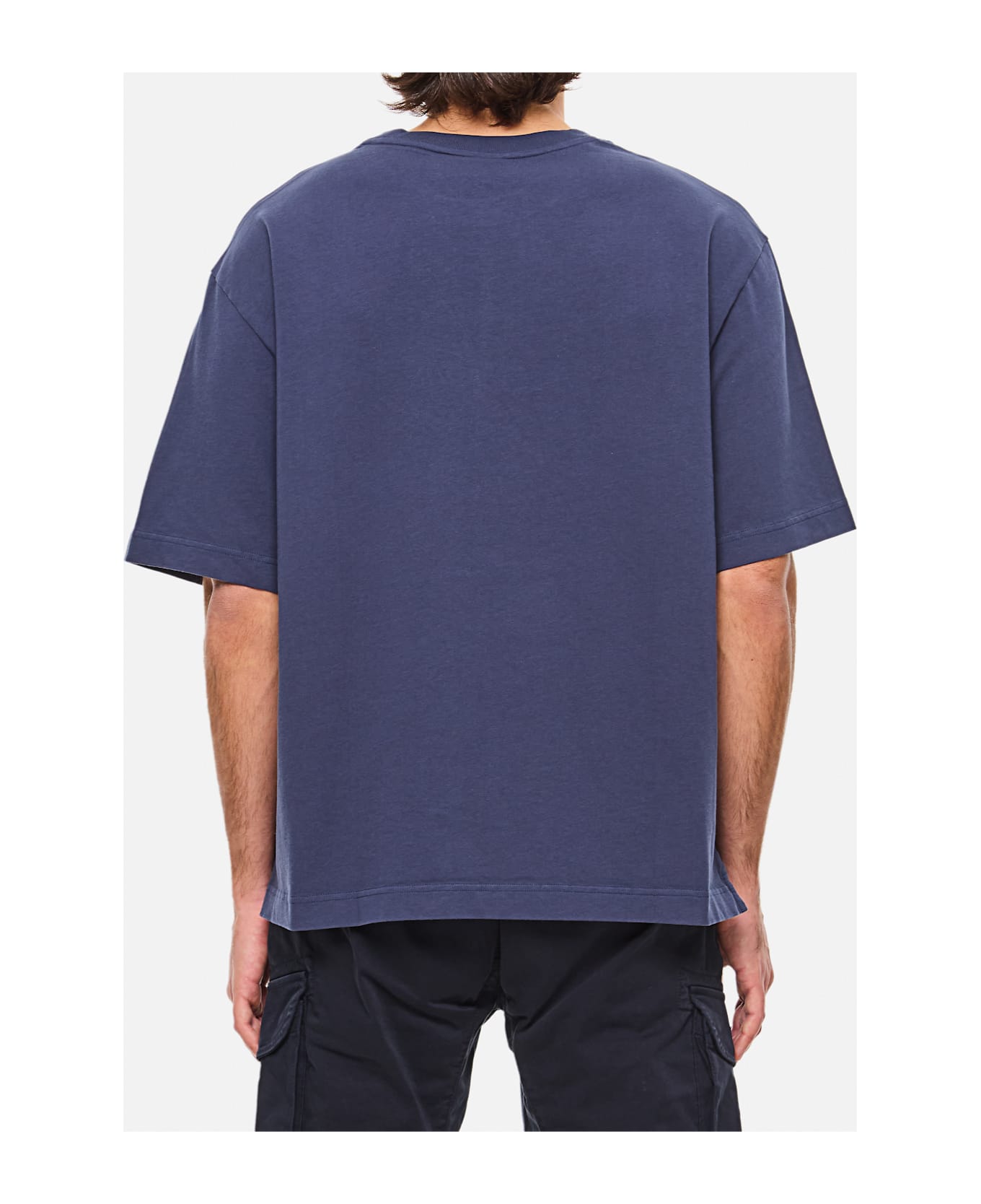 Maison Kitsuné Maison Kitsune Handwriting Embroidery Oversize Tee - Ink Blue