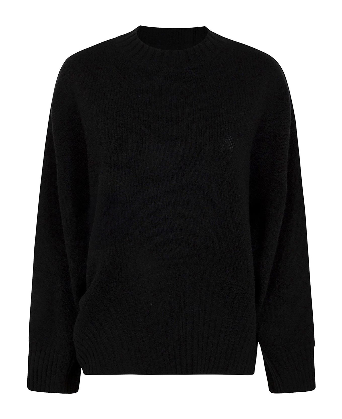 The Attico Scoop Hem Crewneck Jumper - Black