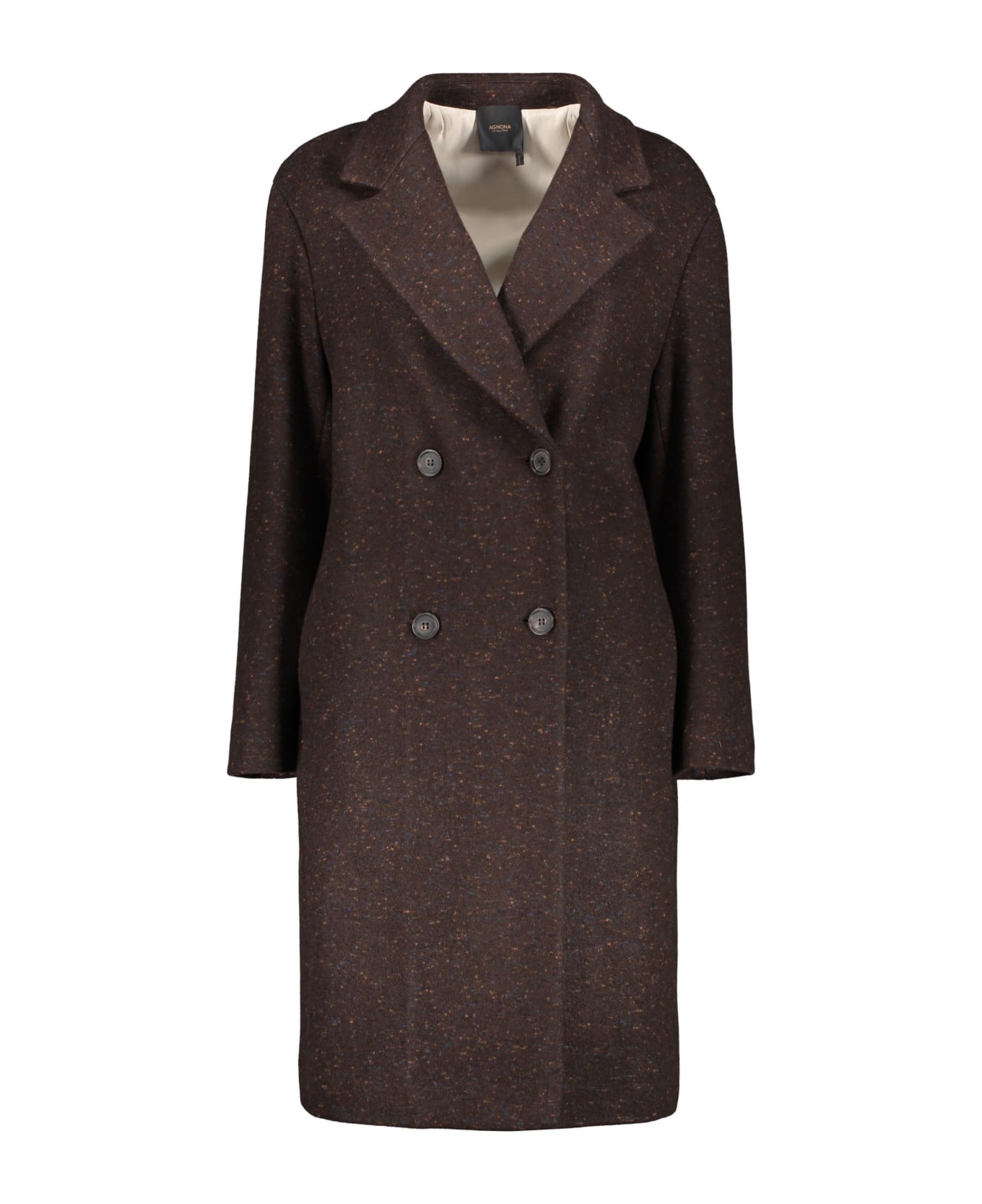 Agnona Double-breasted Cashmere Coat - brown