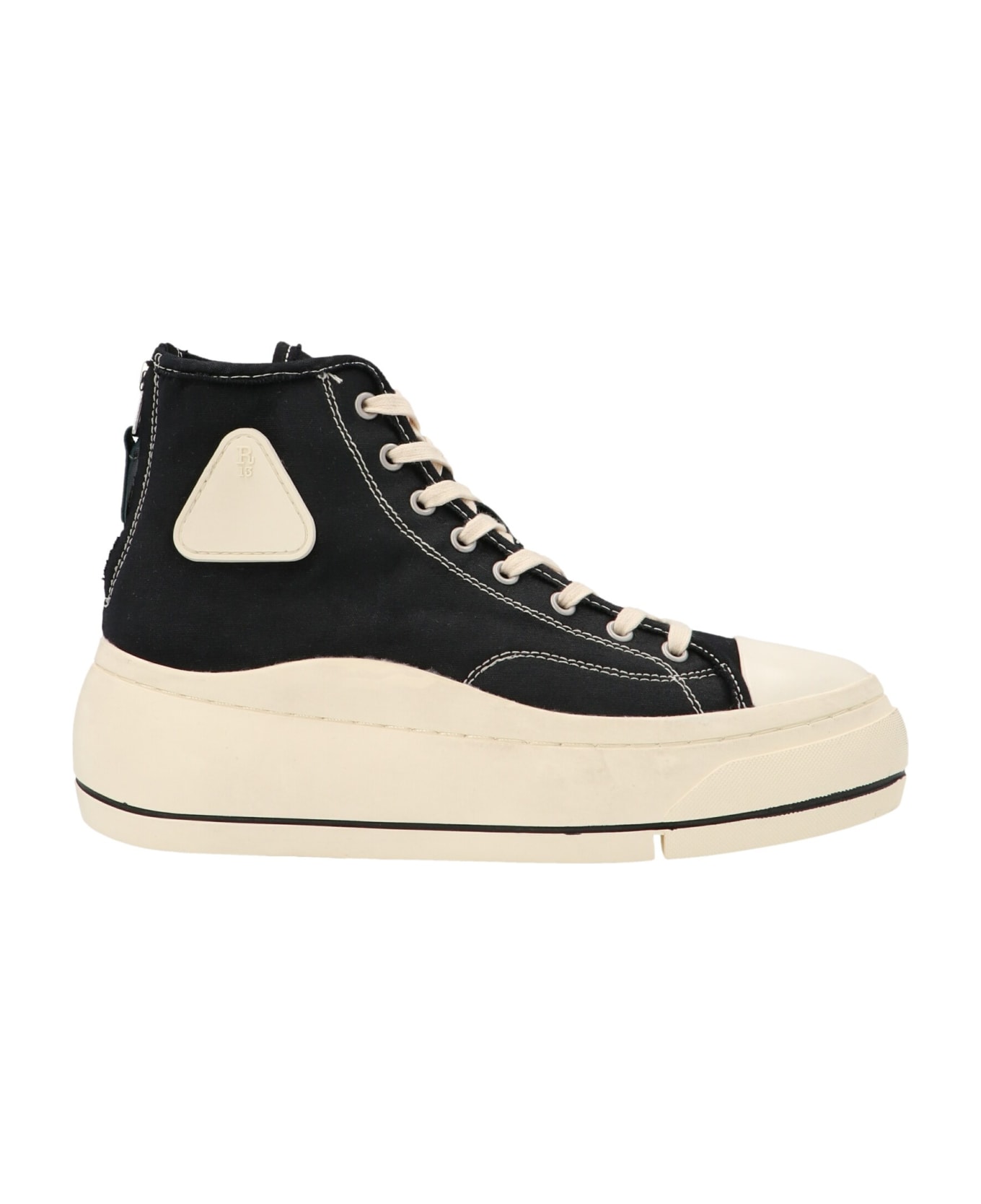 R13 'hi Top' Sneakers - White/Black
