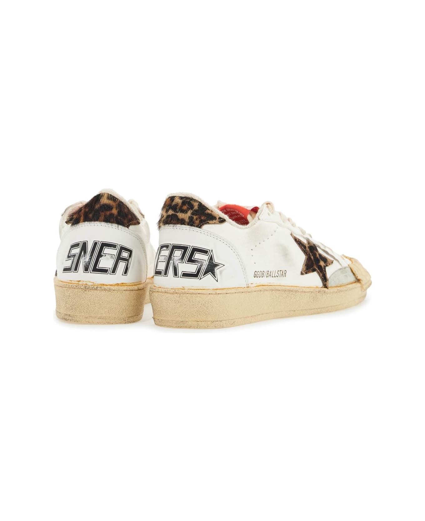 Golden Goose Ball Star Sneakers By - CREAM/BEIGE BROWN LEO/WHITE (White)