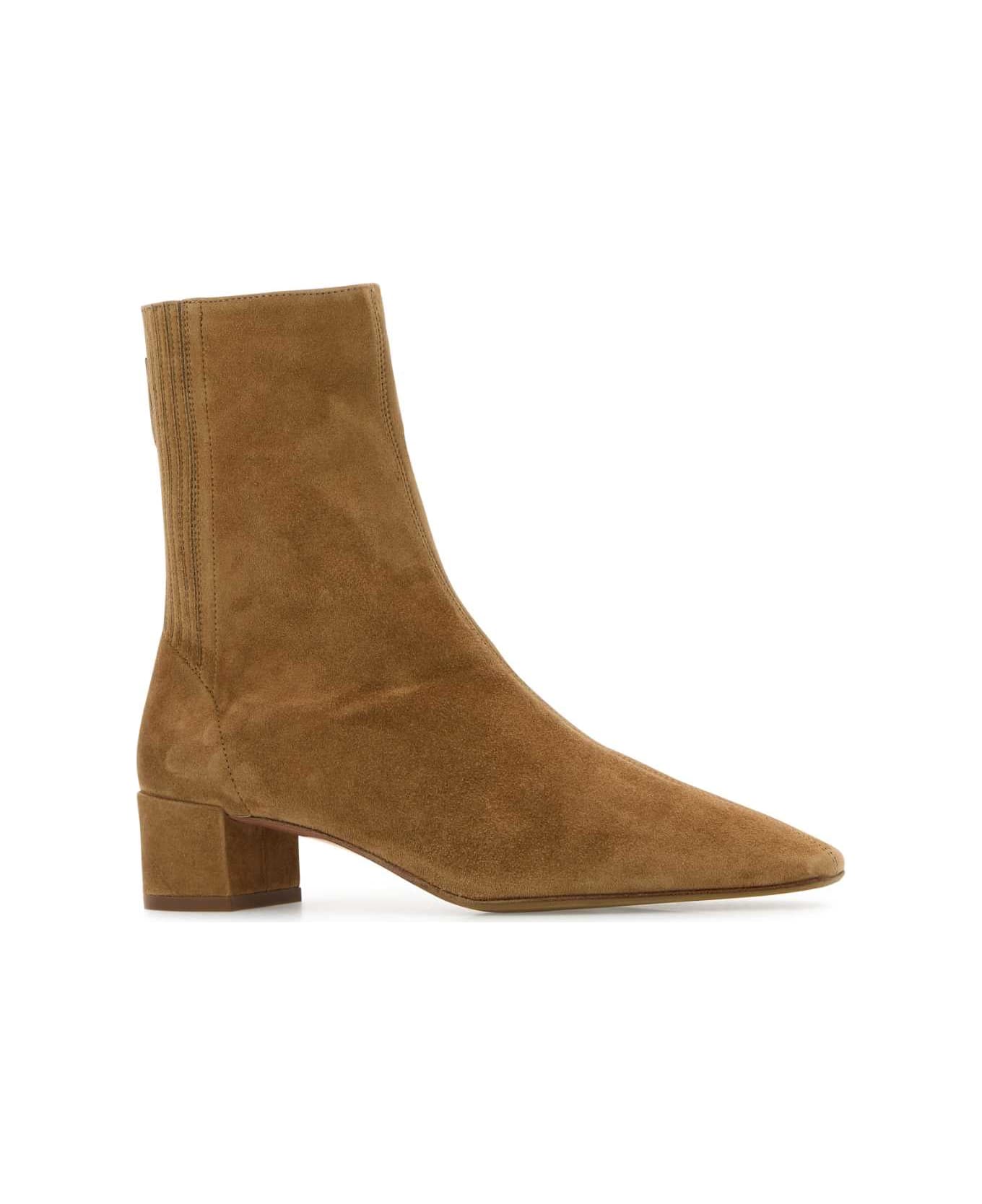 Aquazzura Camel Suede Saint Honorã¨ Ankle Boots - CAMEL