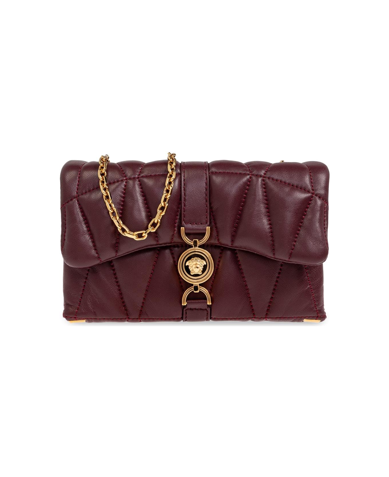 Versace Shoulder Bag Kleio Mini - Dark Burgundy-Versace Gold