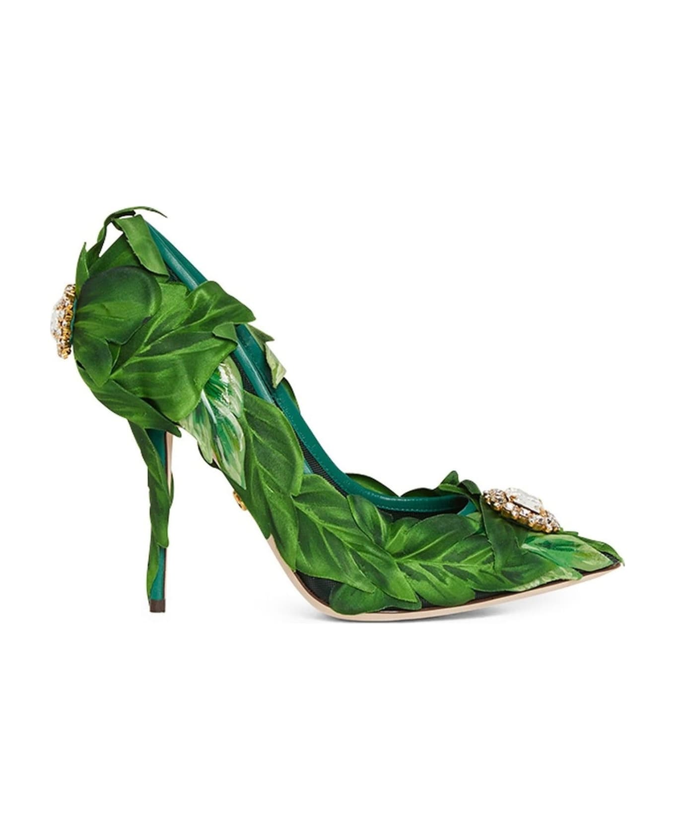 Dolce & Gabbana Leaf Appliqué Pumps - Green ハイヒール