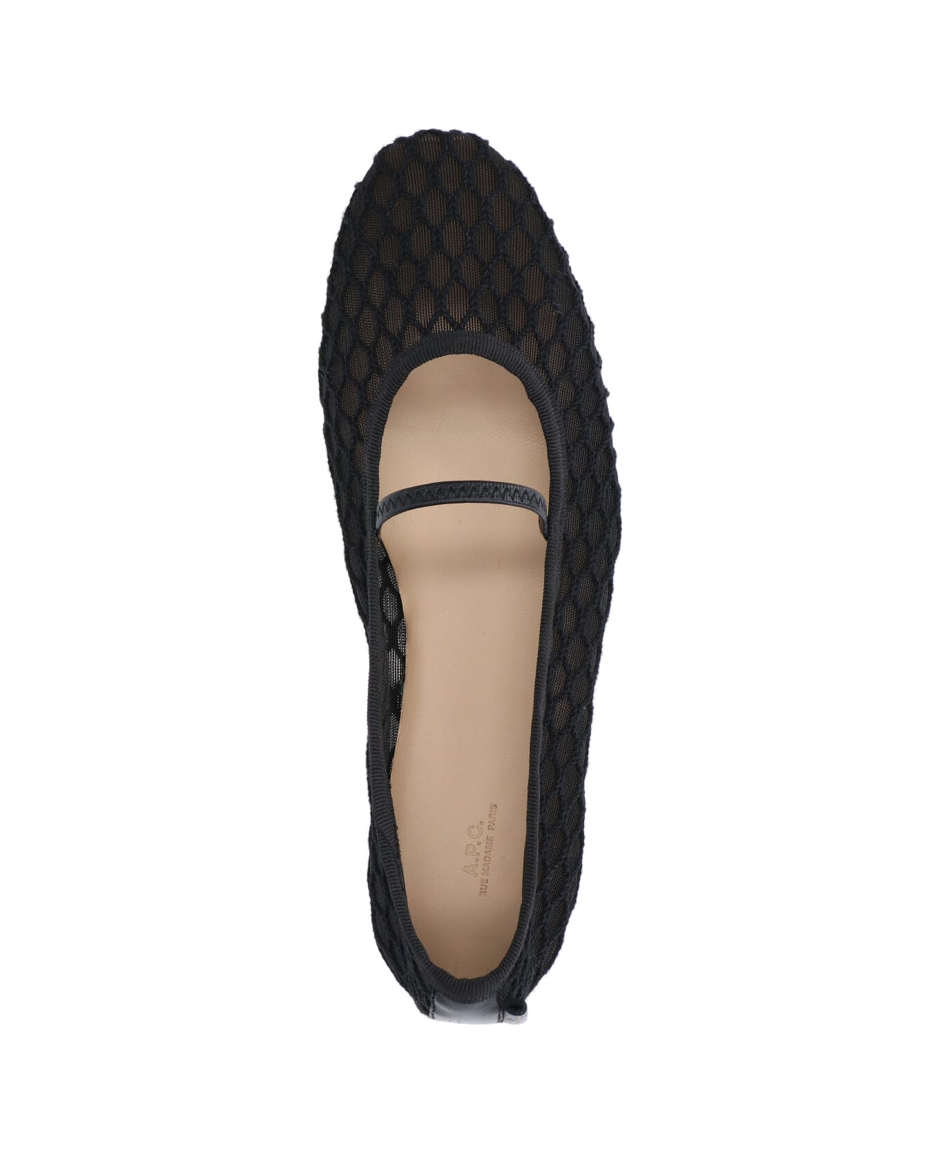 A.P.C. "swan" Mesh Ballet Flats - Black  