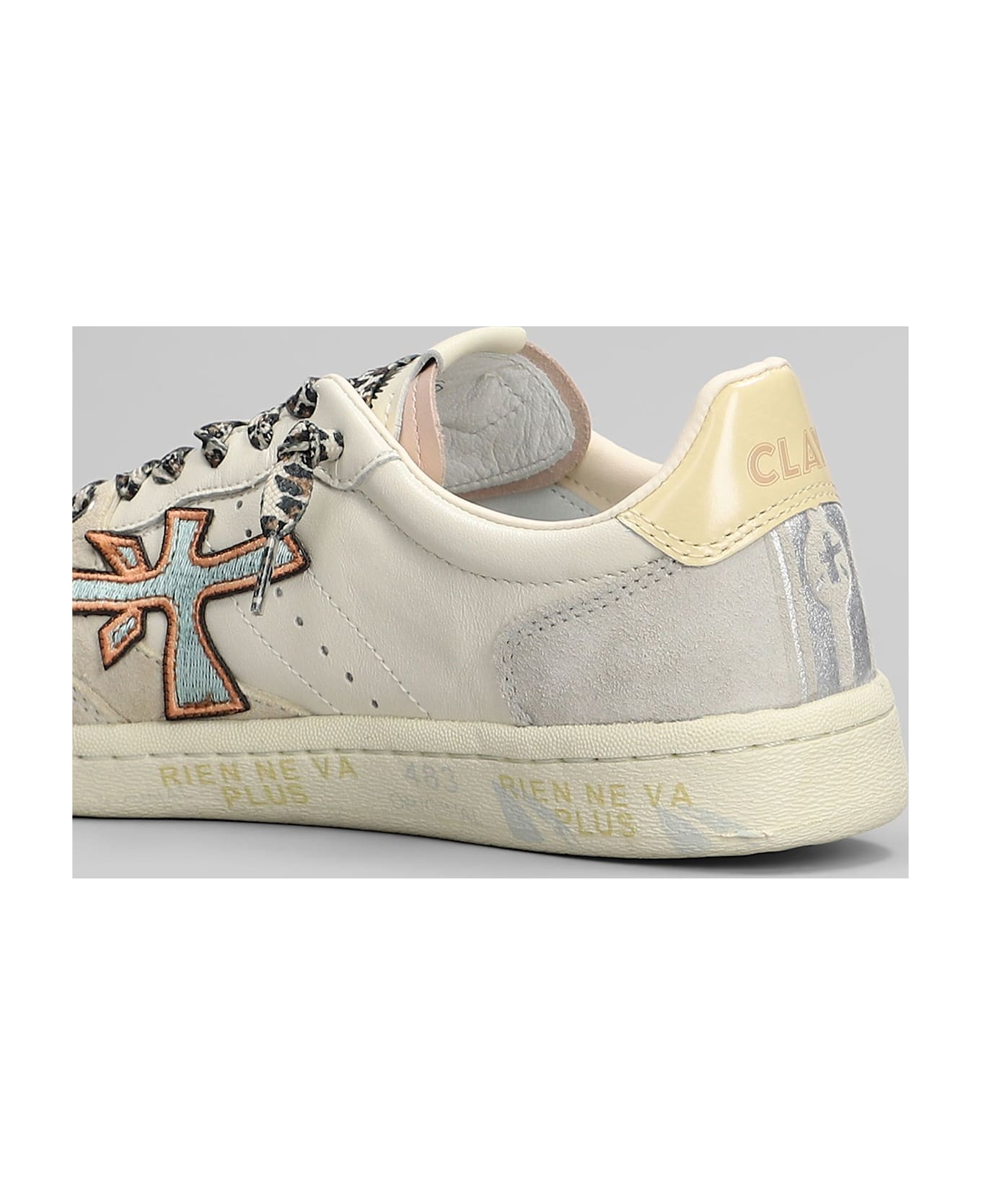 Premiata Bskt Clayd Sneakers In Beige Leather - beige