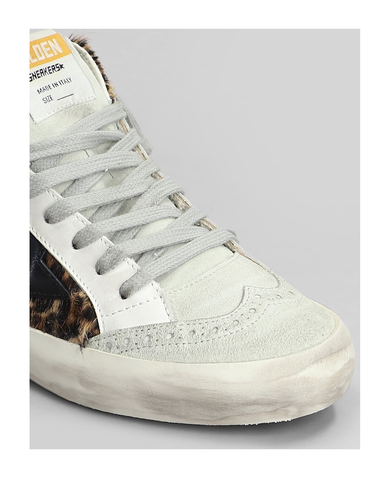 Golden Goose Mid Star Sneakers In Animalier Pony Skin - BEIGE BROWN LEO/ICE/BLACK/SILVER