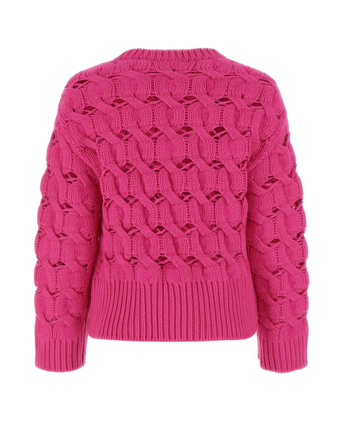 Valentino Garavani Pink Pp Wool Blend Oversize Sweater - UWT