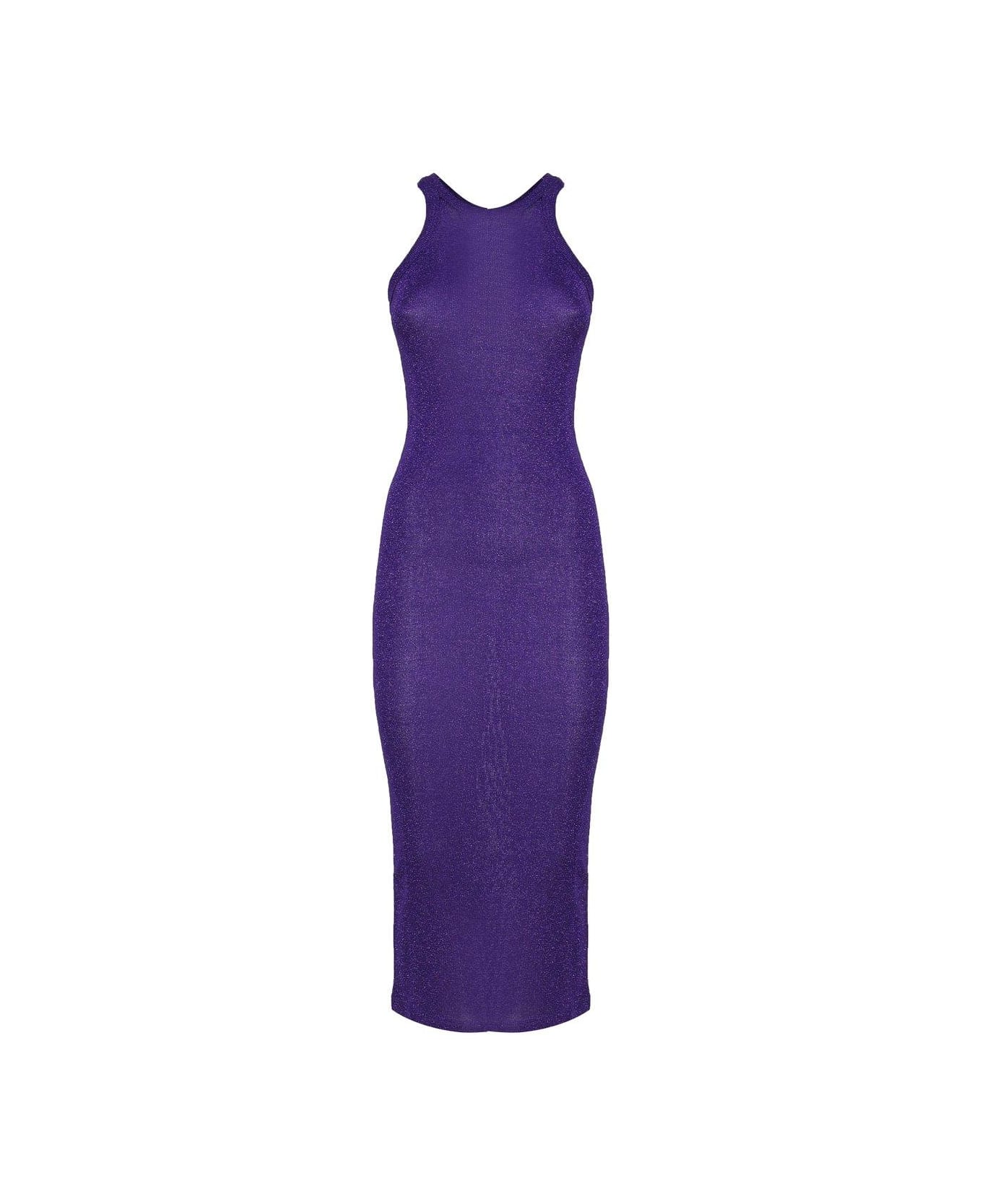 SportMax Ribbed Sleeveless Dress - Purple