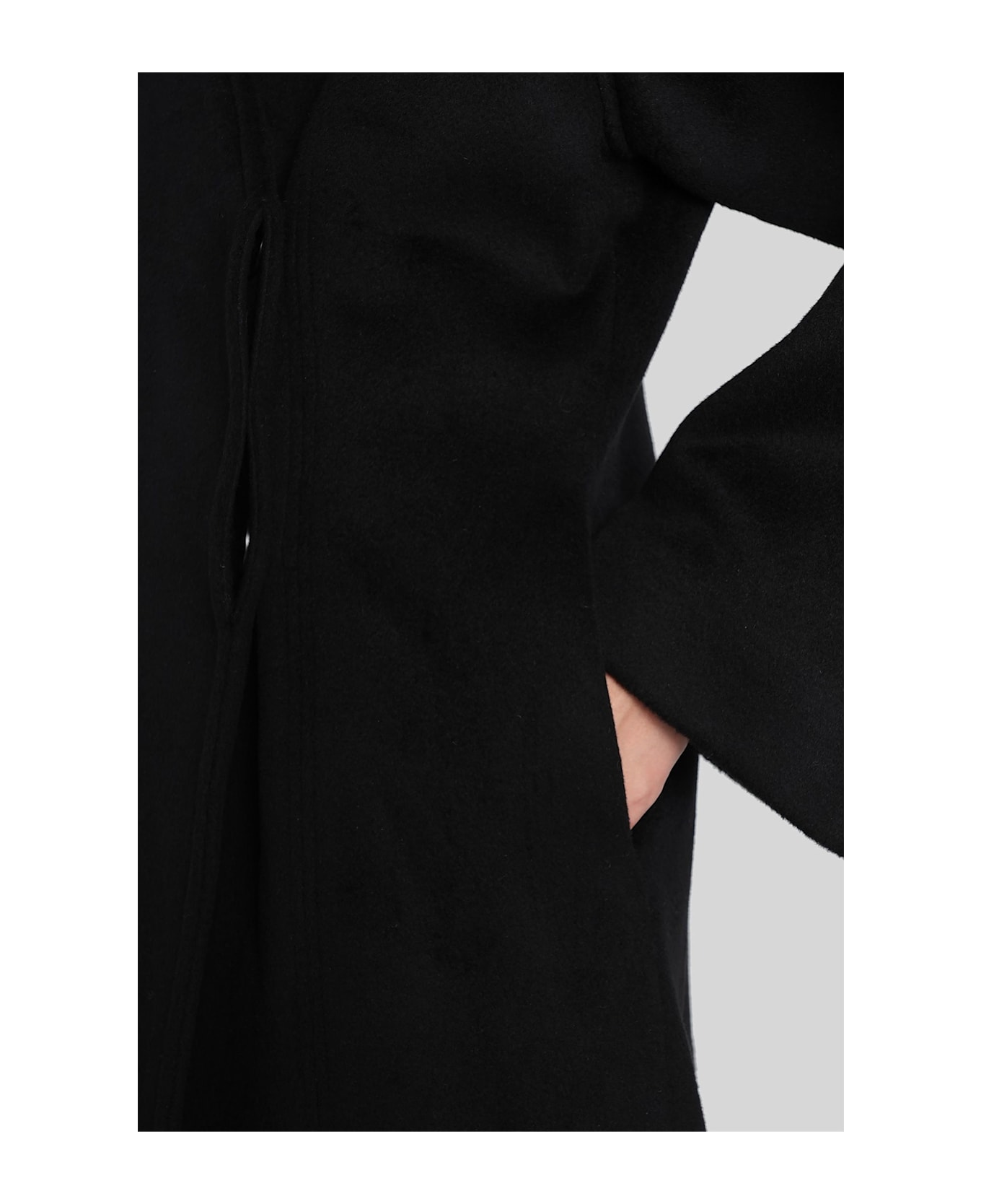 Entire Studios Rondo Coat In Black Wool - black