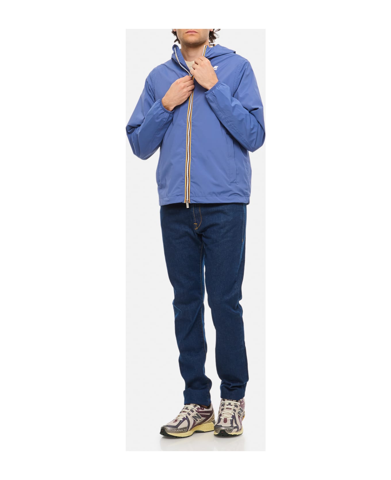 K-Way Jack Stretch Nylon Jersey Jacket Blazer - BLUE FIORD