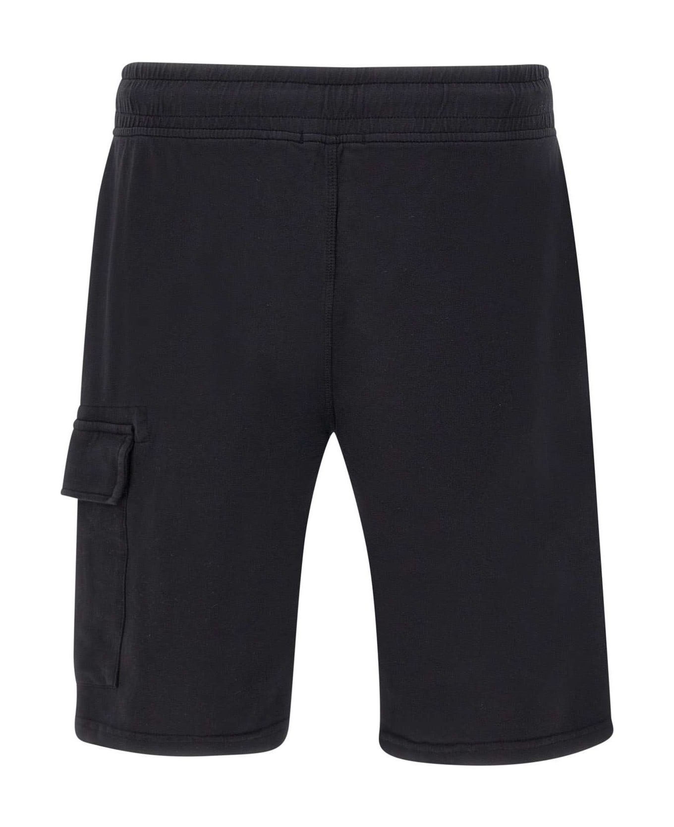 C.P. Company "light Fleece" Cotton Shorts - BLACK