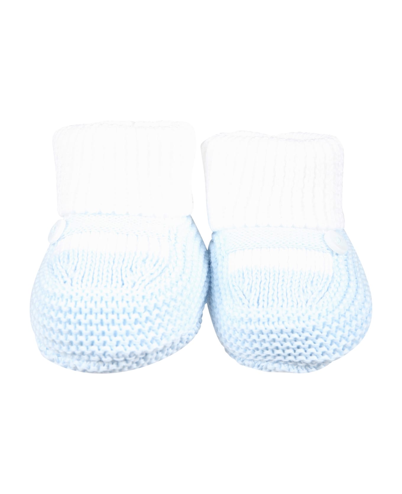Little Bear Sky Blue Bootees For Baby Boy - Light Blue アクセサリー＆ギフト