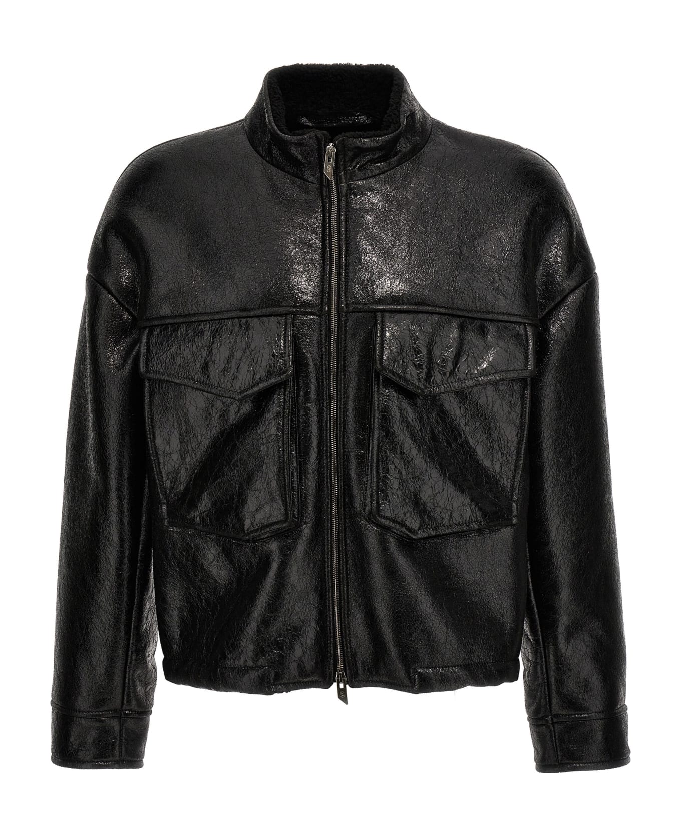 Salvatore Santoro Craclè Leather Jacket - Black   レザージャケット