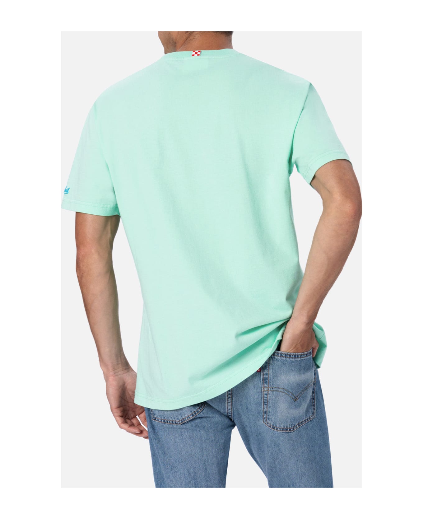 MC2 Saint Barth Man Classic Fit Cotton Jersey T-shirt Portofino With Tequila, Sale, Limoniamo Embroidery | Insulti Luminosi Special Edition - APPLE GREEN