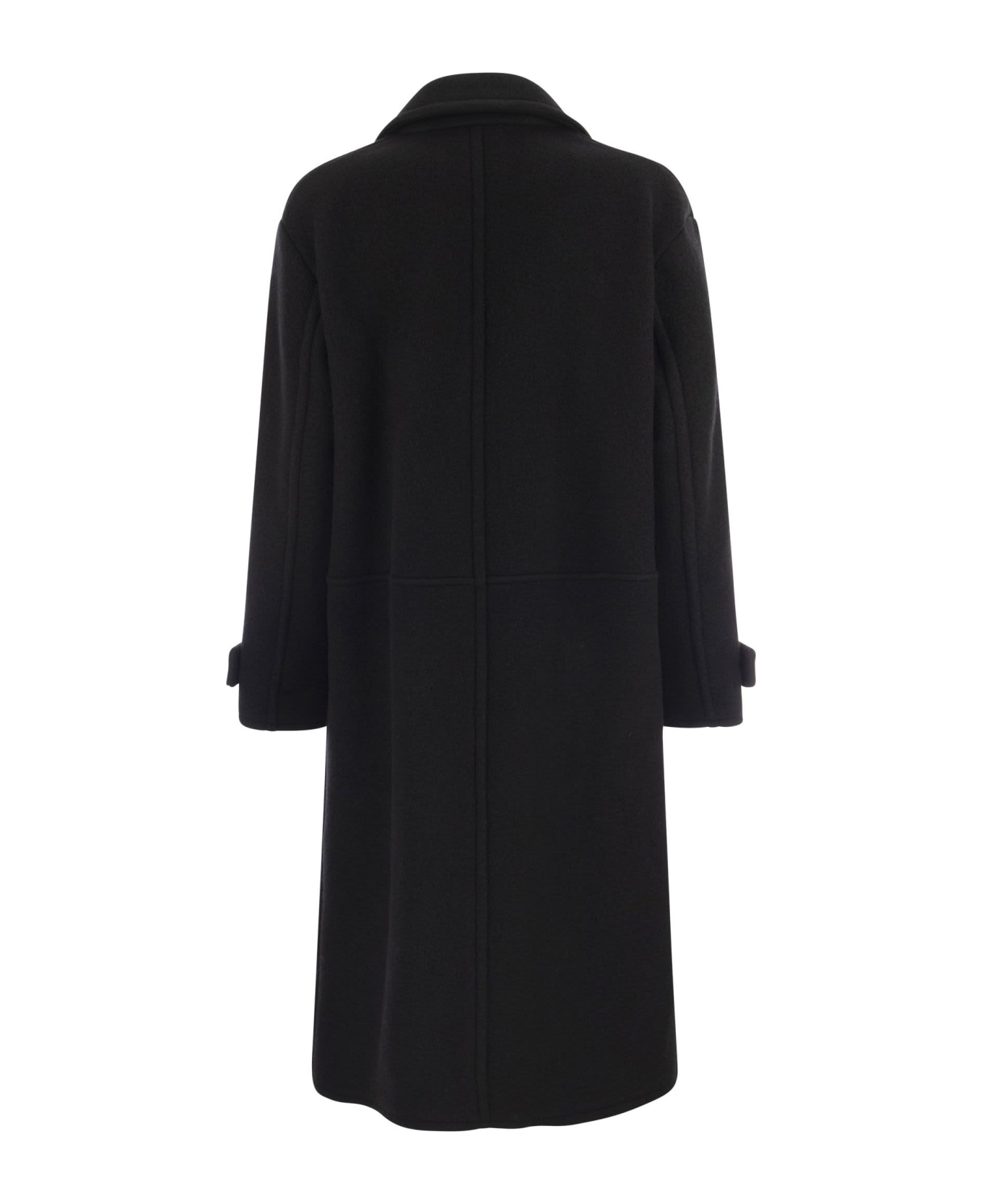 Fay Wool Coat With Hook - Black コート