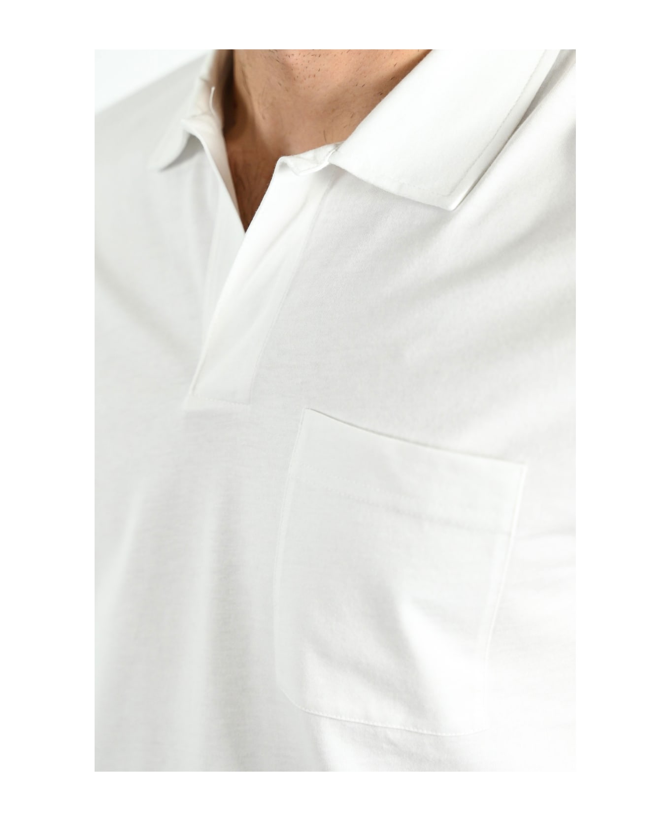 Fay Bowling Neck Polo Shirt - White