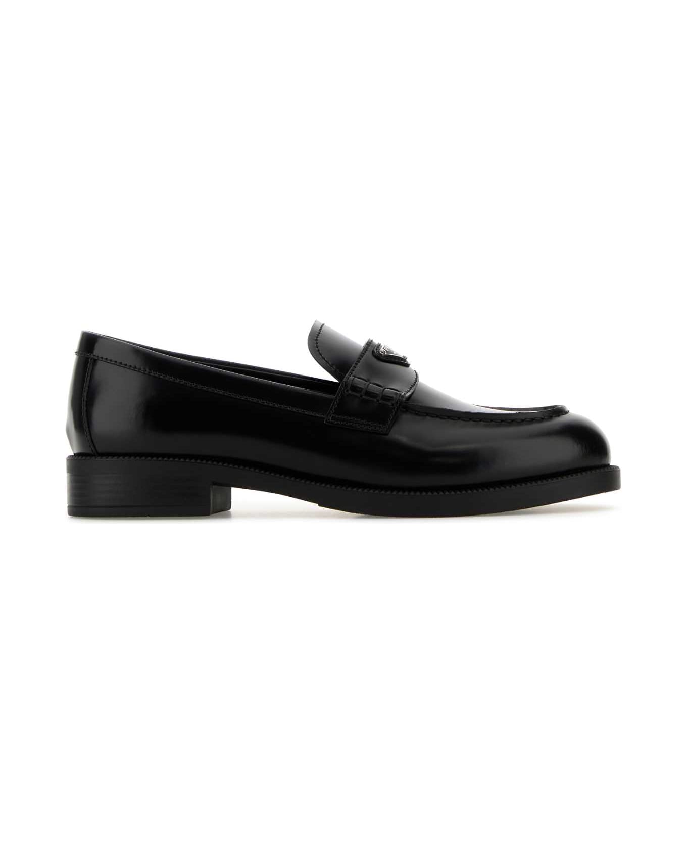 Prada Black Leather Loafers - NERO