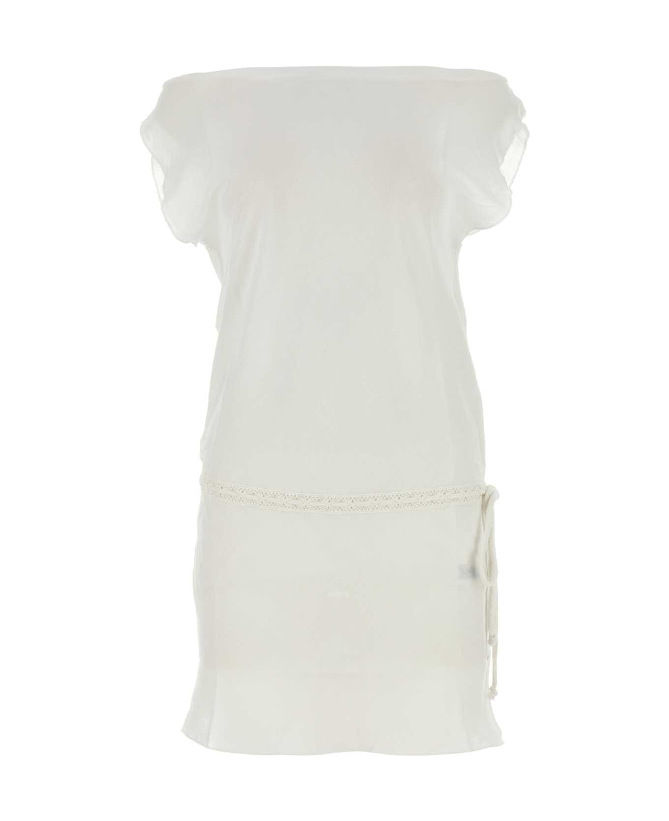 Gimaguas White Cotton Cala Dress - WHITE