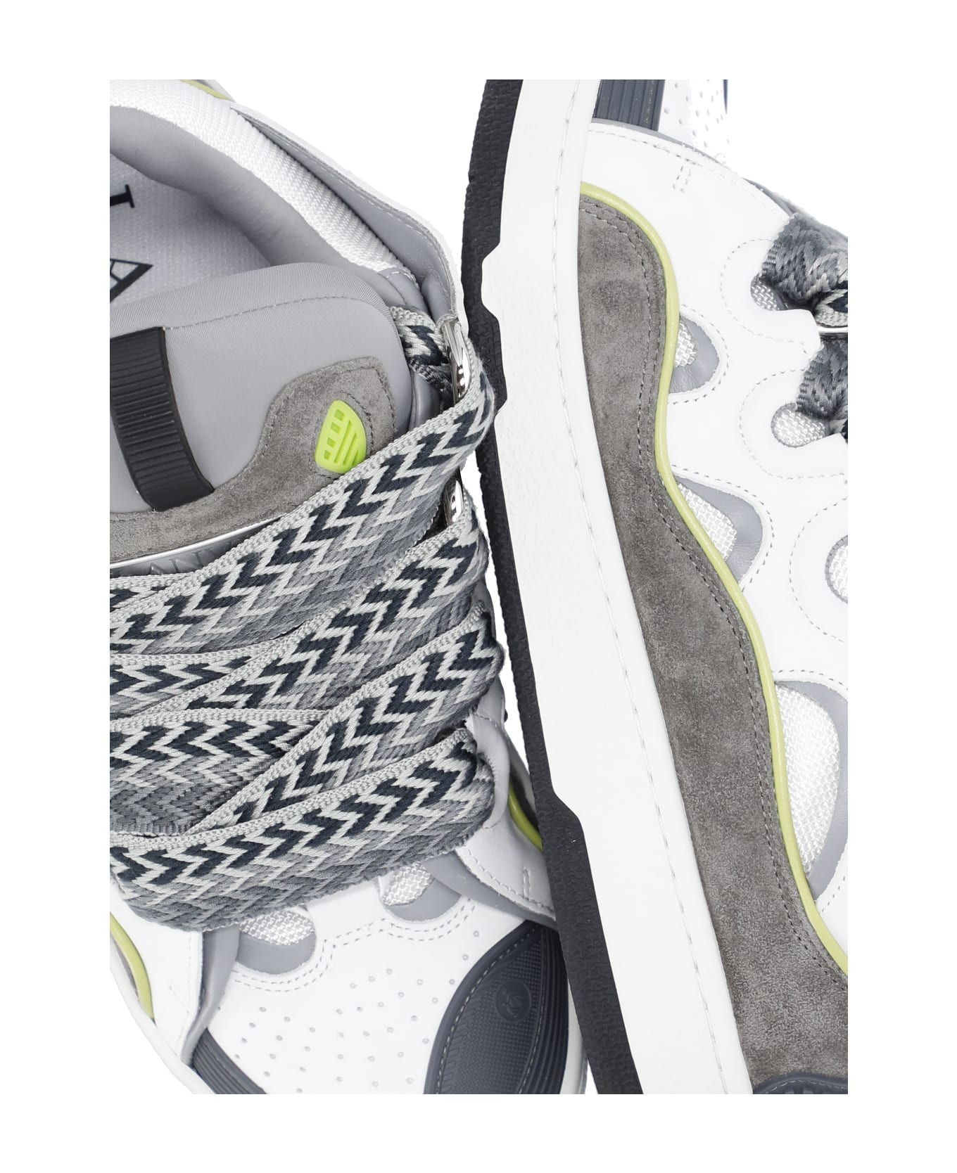 Lanvin Curb Sneakers - WHITE/GREY