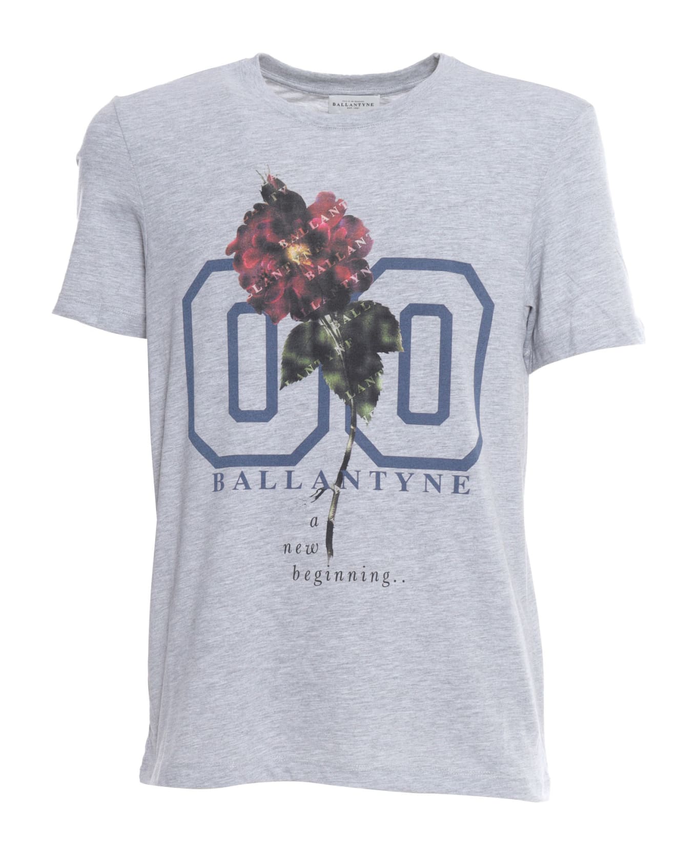 Ballantyne Flower Varsity T-shirt - GREY シャツ