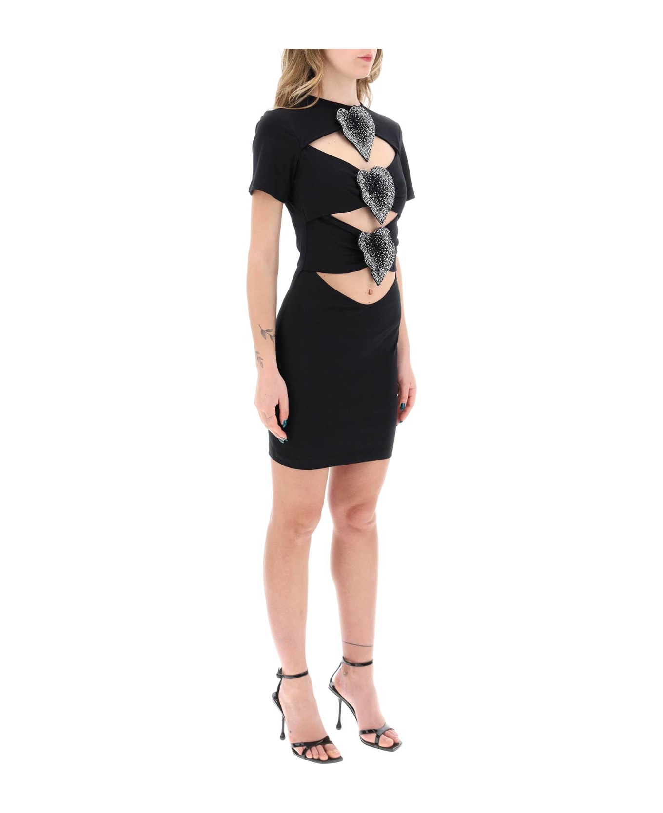 Giuseppe di Morabito Mini Cut-out Dress With Applied Anthur - BLACK (Black)