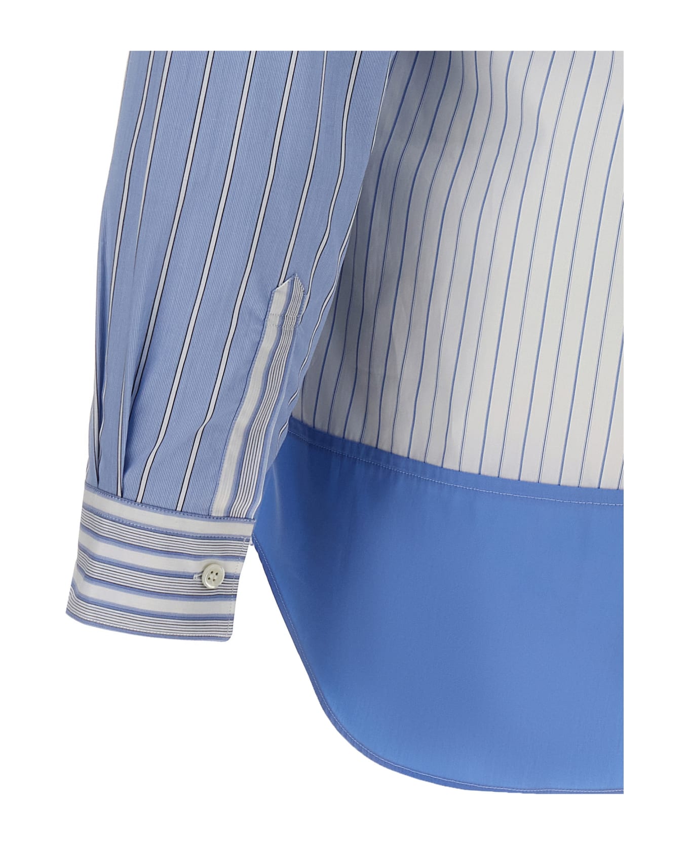Comme des Garçons Shirt Patchwork Striped Shirt - Light Blue