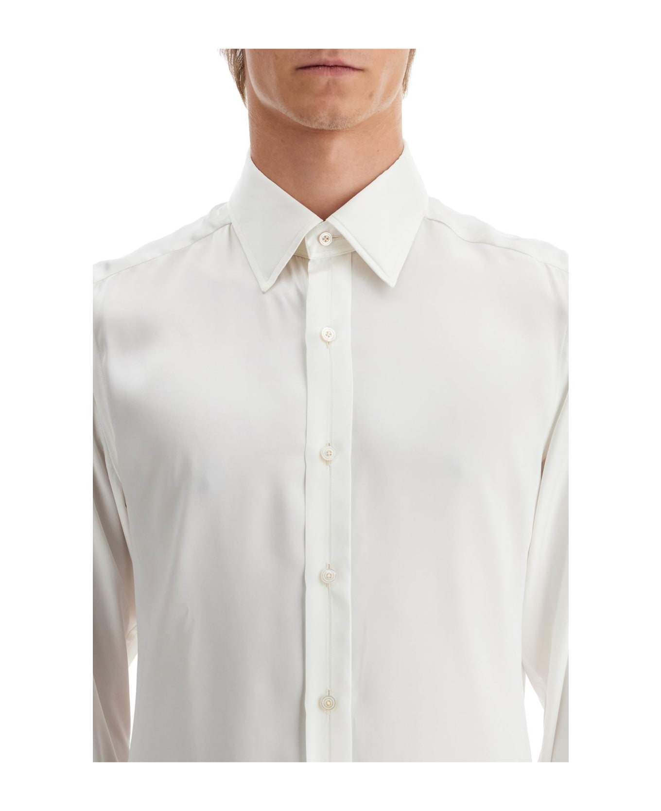 Tom Ford Silk Slim Fit Shirt - IVORY (White)