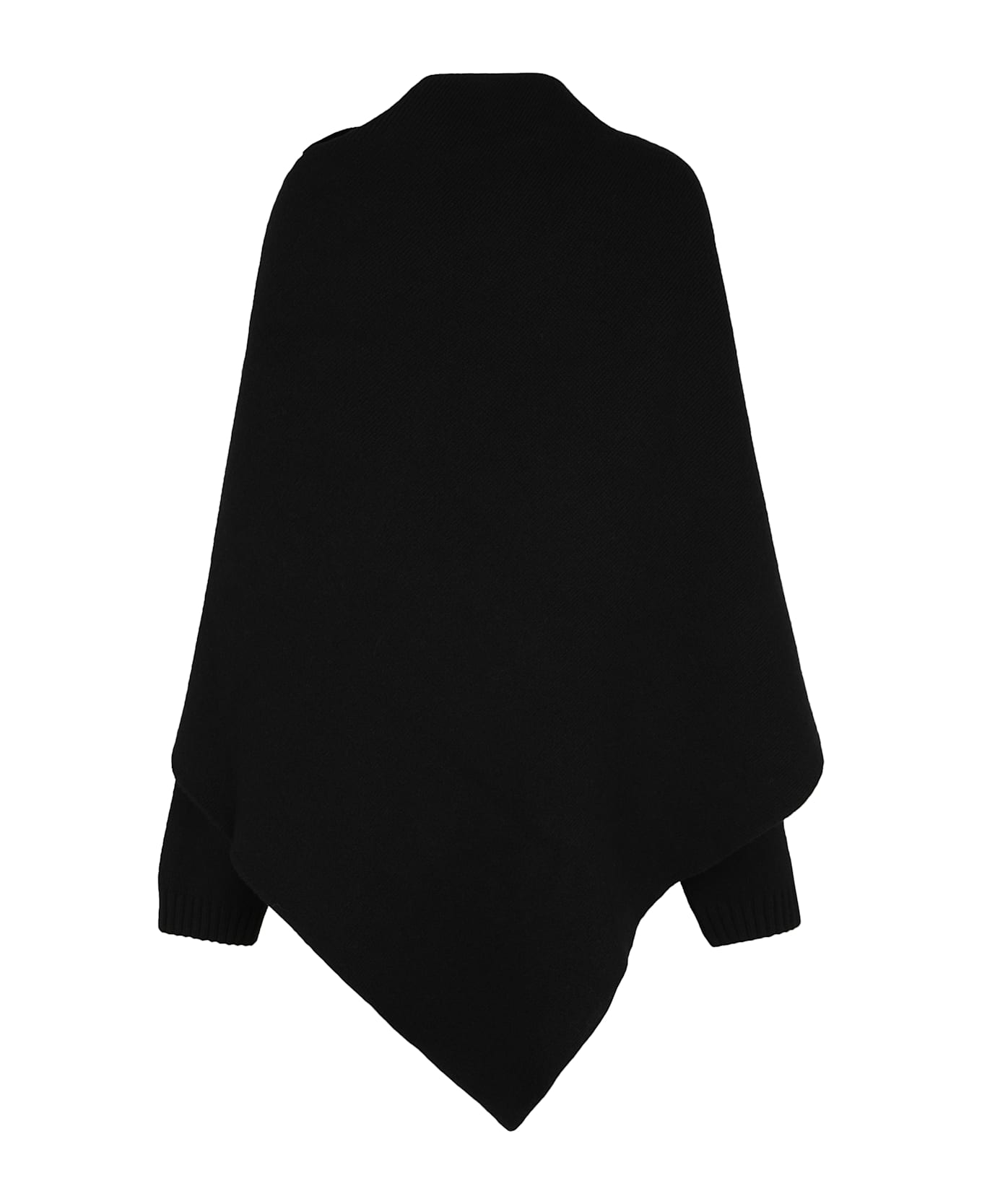 Alberta Ferretti Merino Wool And Cashmere Cape - black