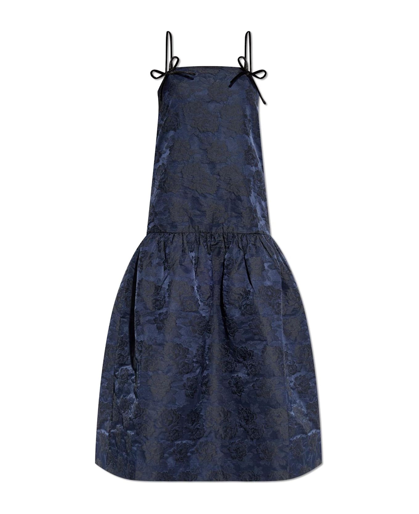 Ganni Dress With Floral Pattern - BLUE