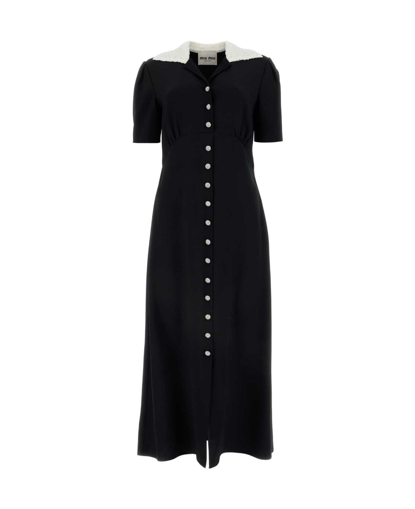 Miu Miu Black Crepe Shirt Dress - NERO ワンピース＆ドレス