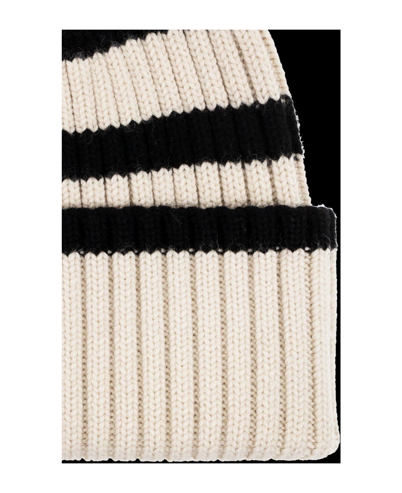 Totême Striped Knit Beanie - Beige