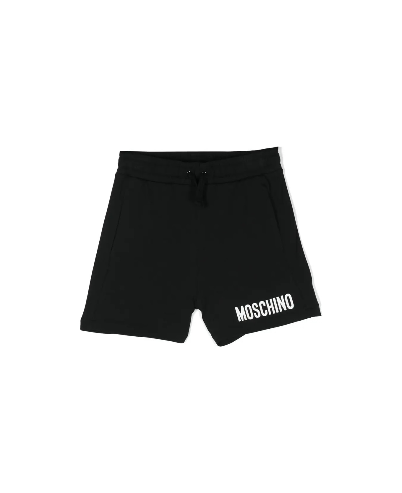 Moschino Black Sports Shorts With Logo - Black ボトムス