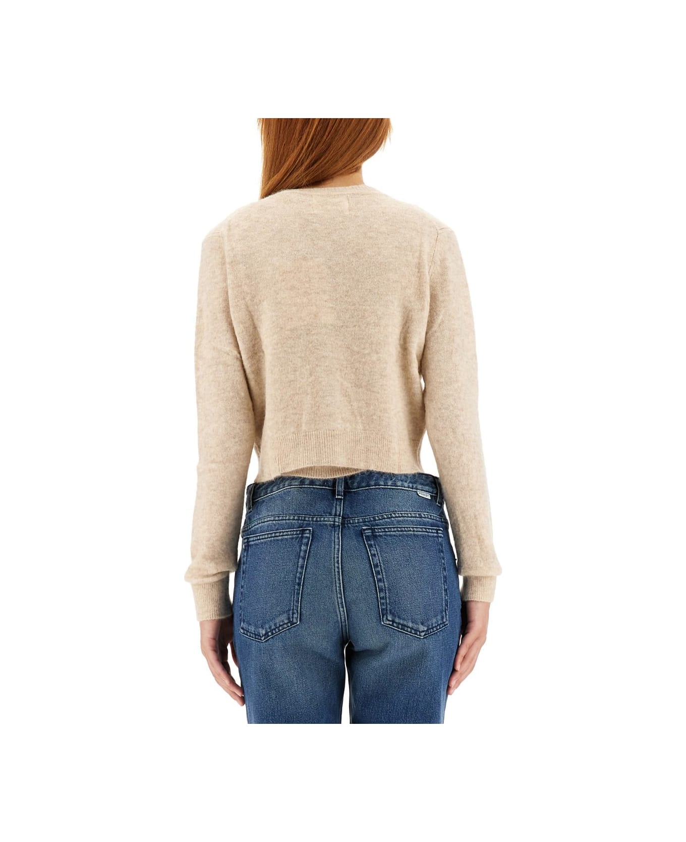 Marant Étoile Buttoned Straight Hem Knitted Cardigan - BEIGE
