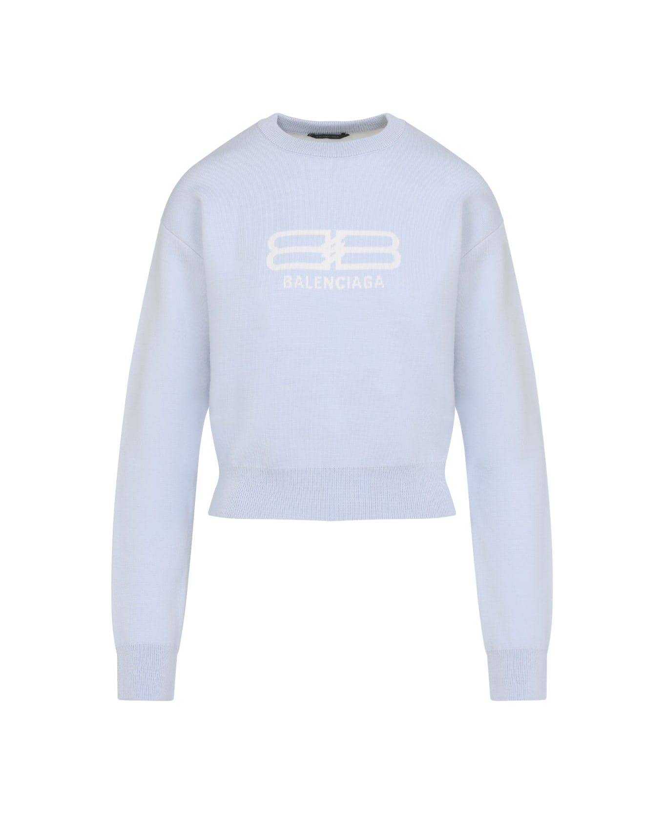 Balenciaga Cropped Pullover - Light Blue Latte
