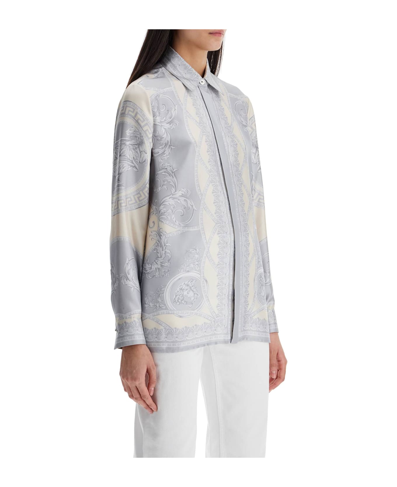 Versace Barocco Shirt - Silver Grey+champagne