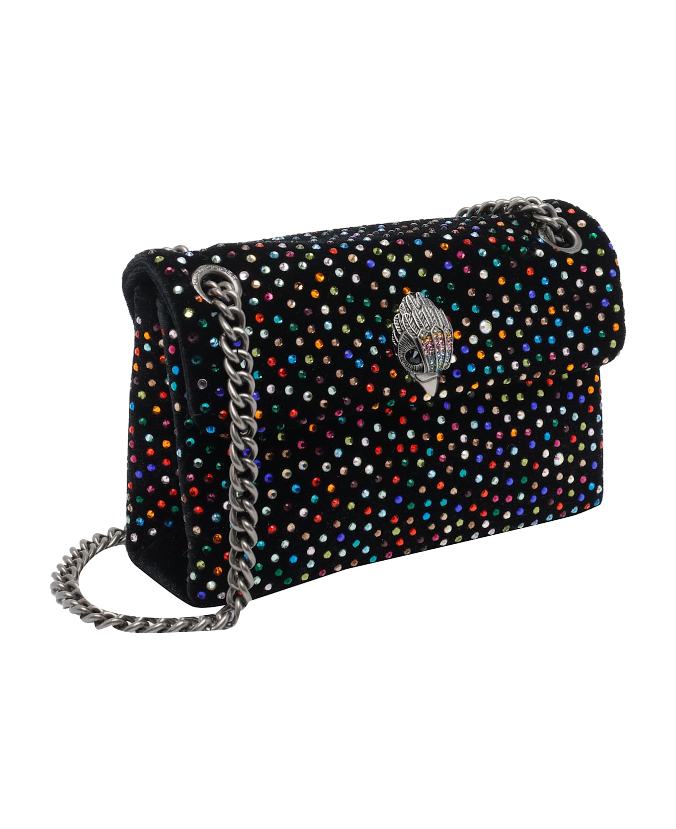 Kurt Geiger Mini Velvet Kensington Crossbody Bag - Black